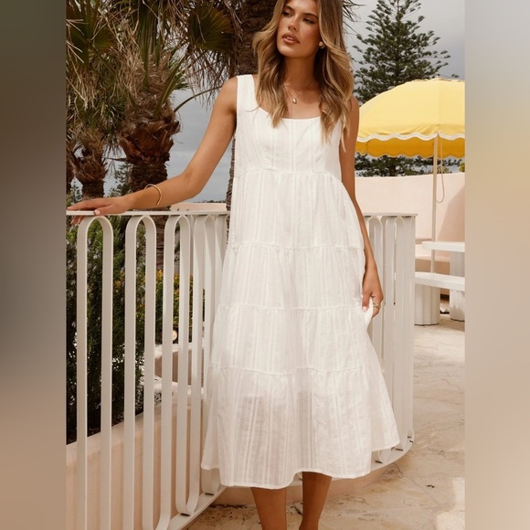 Billy J Liza Midi Dress White - Picture 5 of 11